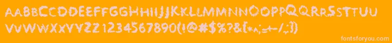 Scratchers Font – Pink Fonts on Orange Background