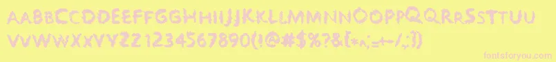 Scratchers Font – Pink Fonts on Yellow Background