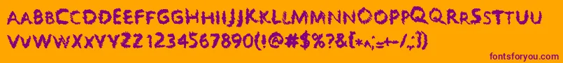Czcionka Scratchers – fioletowe czcionki na pomarańczowym tle