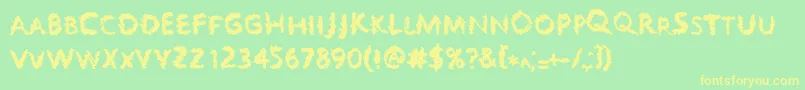 Scratchers Font – Yellow Fonts on Green Background