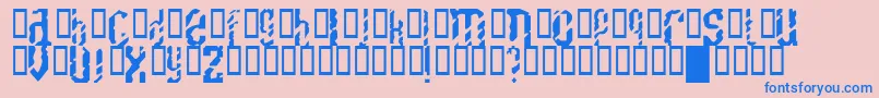 SCRATCHY Font – Blue Fonts on Pink Background