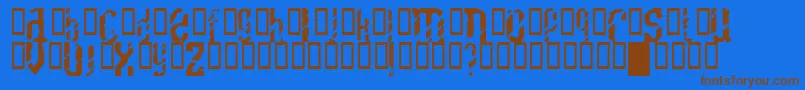 SCRATCHY Font – Brown Fonts on Blue Background