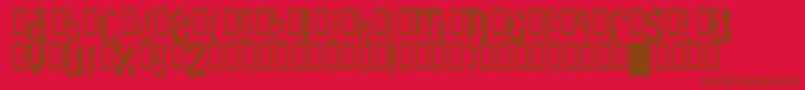 SCRATCHY Font – Brown Fonts on Red Background