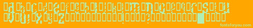 SCRATCHY Font – Green Fonts on Orange Background