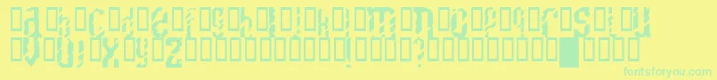SCRATCHY Font – Green Fonts on Yellow Background