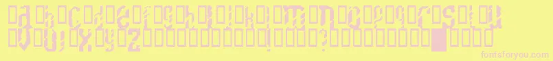 SCRATCHY-fontti – vaaleanpunaiset fontit keltaisella taustalla
