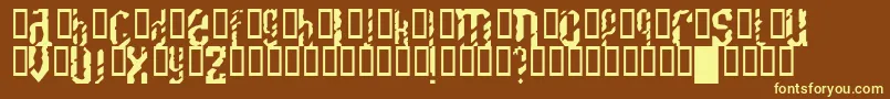 SCRATCHY-fontti – keltaiset fontit ruskealla taustalla