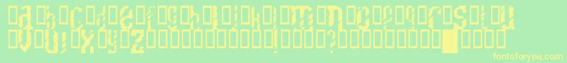 SCRATCHY Font – Yellow Fonts on Green Background