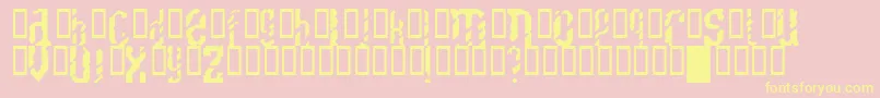 SCRATCHY Font – Yellow Fonts on Pink Background