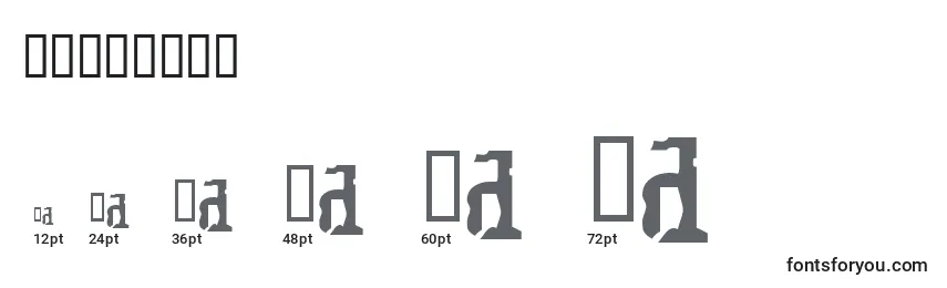 Größen der Schriftart SCRATCHY (139803)