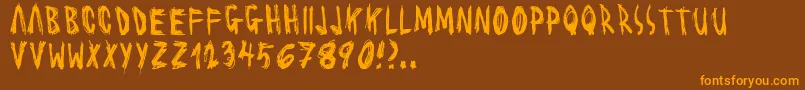 Lisätietoja SCRAWL -fontista SCRAWL -fontti – oranssit fontit ruskealla taustalla