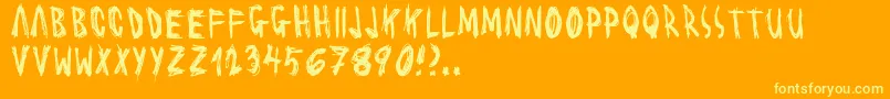 Czcionka SCRAWL   – żółte czcionki na pomarańczowym tle