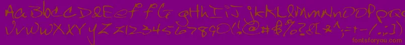 フォントScrawl – 紫色の背景に茶色のフォント