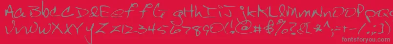 Scrawl Font – Gray Fonts on Red Background