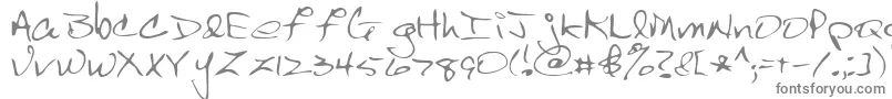 Scrawl-fontti – harmaat kirjasimet valkoisella taustalla