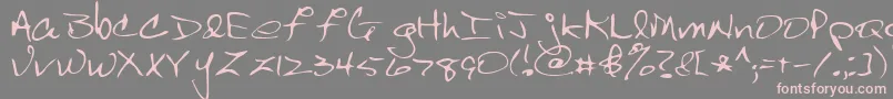 Scrawl-Schriftart – Rosa Schriften auf grauem Hintergrund