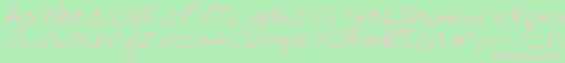 Шрифт Scrawl – розовые шрифты на зелёном фоне