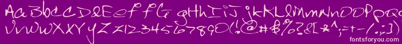 Fonte Scrawl – fontes rosa em um fundo violeta
