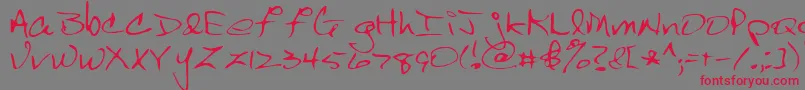 Scrawl Font – Red Fonts on Gray Background