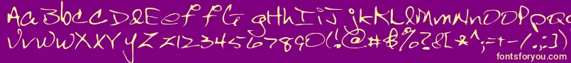 Scrawl Font – Yellow Fonts on Purple Background