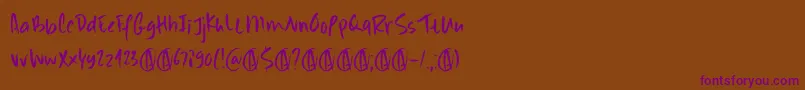 Scrawlerz DEMO Font – Purple Fonts on Brown Background