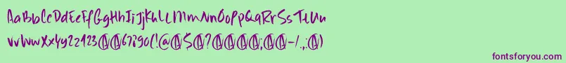 Scrawlerz DEMO Font – Purple Fonts on Green Background