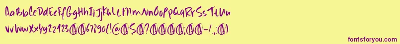 Scrawlerz DEMO Font – Purple Fonts on Yellow Background