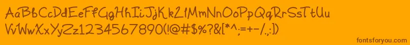 Scrawling Pad Font – Brown Fonts on Orange Background