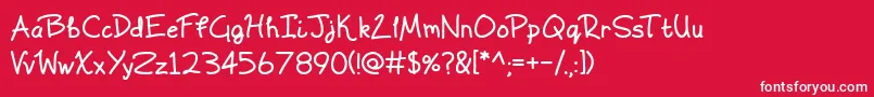 Scrawling Pad Font – White Fonts on Red Background