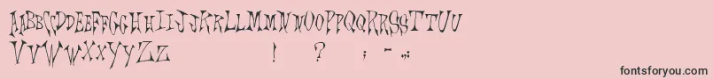 Fonte Scrawlings – fontes pretas em um fundo rosa