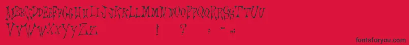 Шрифт Scrawlings – чёрные шрифты на красном фоне