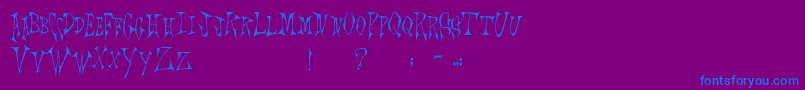 Scrawlings Font – Blue Fonts on Purple Background