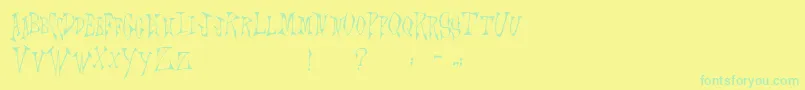 Scrawlings Font – Green Fonts on Yellow Background