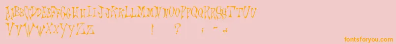 Scrawlings-Schriftart – Orangefarbene Schriften auf rosa Hintergrund