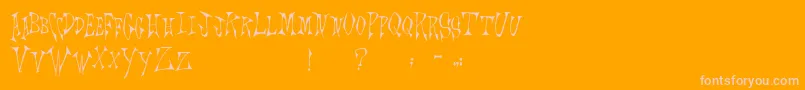 Scrawlings Font – Pink Fonts on Orange Background