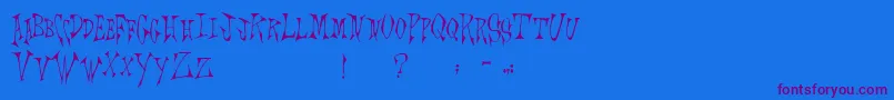 Scrawlings Font – Purple Fonts on Blue Background