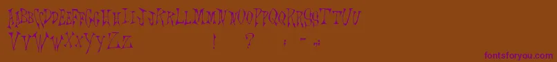 Scrawlings Font – Purple Fonts on Brown Background