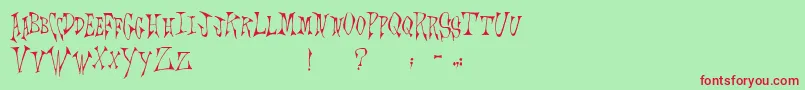 Scrawlings Font – Red Fonts on Green Background