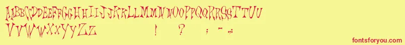 Scrawlings Font – Red Fonts on Yellow Background