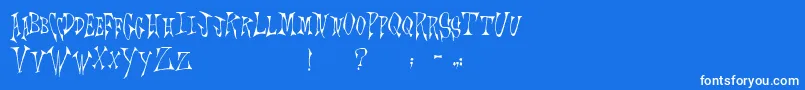 Scrawlings Font – White Fonts on Blue Background