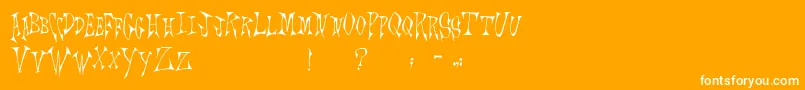 フォントScrawlings – オレンジの背景に白い文字