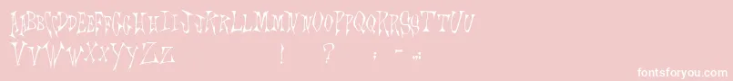 Scrawlings Font – White Fonts on Pink Background