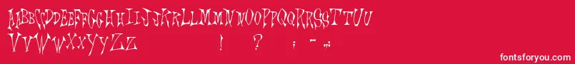 Fonte Scrawlings – fontes brancas em um fundo vermelho