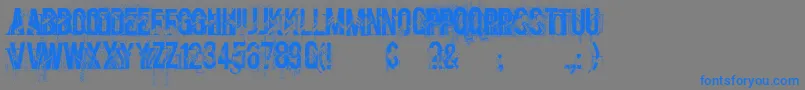 screamo Font – Blue Fonts on Gray Background