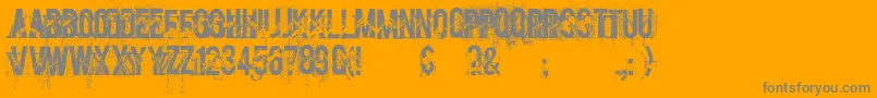 screamo-Schriftart – Graue Schriften auf orangefarbenem Hintergrund