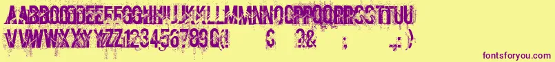 screamo Font – Purple Fonts on Yellow Background