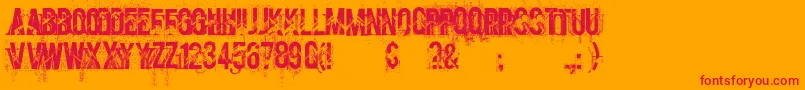 screamo Font – Red Fonts on Orange Background