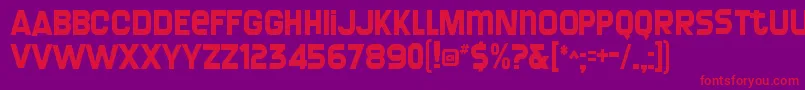 screengem-Schriftart – Rote Schriften auf violettem Hintergrund