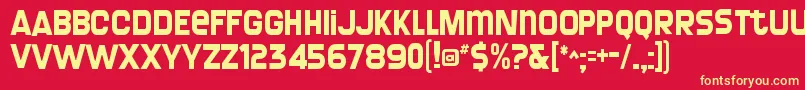 screengem Font – Yellow Fonts on Red Background