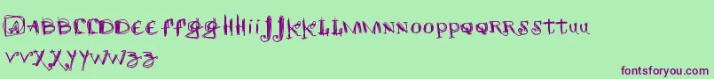 SCRETCH  Font – Purple Fonts on Green Background